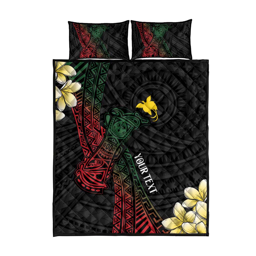 Personalized Papua New Guinea Quilt Bed Set Kundu Drum Motifs - Sepik Colors LT7 - Polynesian Pride