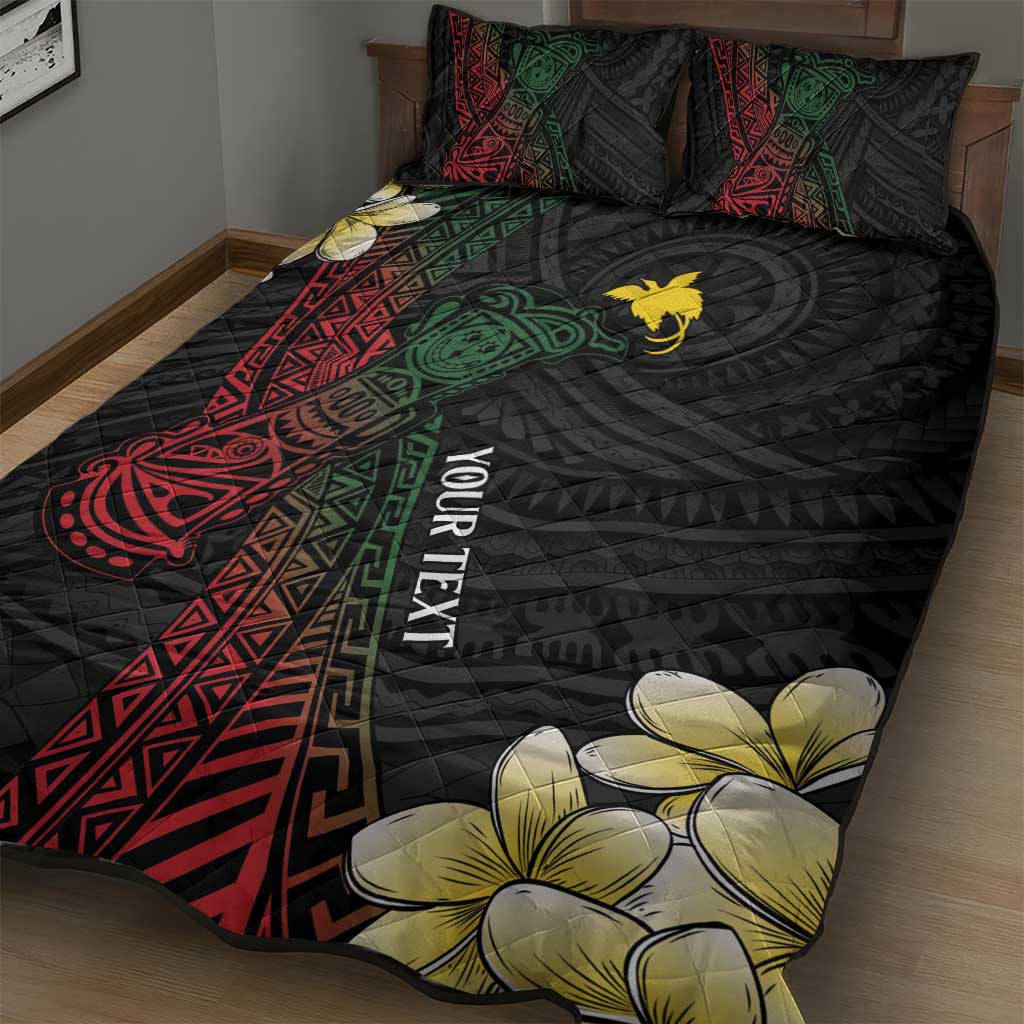 Personalized Papua New Guinea Quilt Bed Set Kundu Drum Motifs - Sepik Colors LT7 - Polynesian Pride