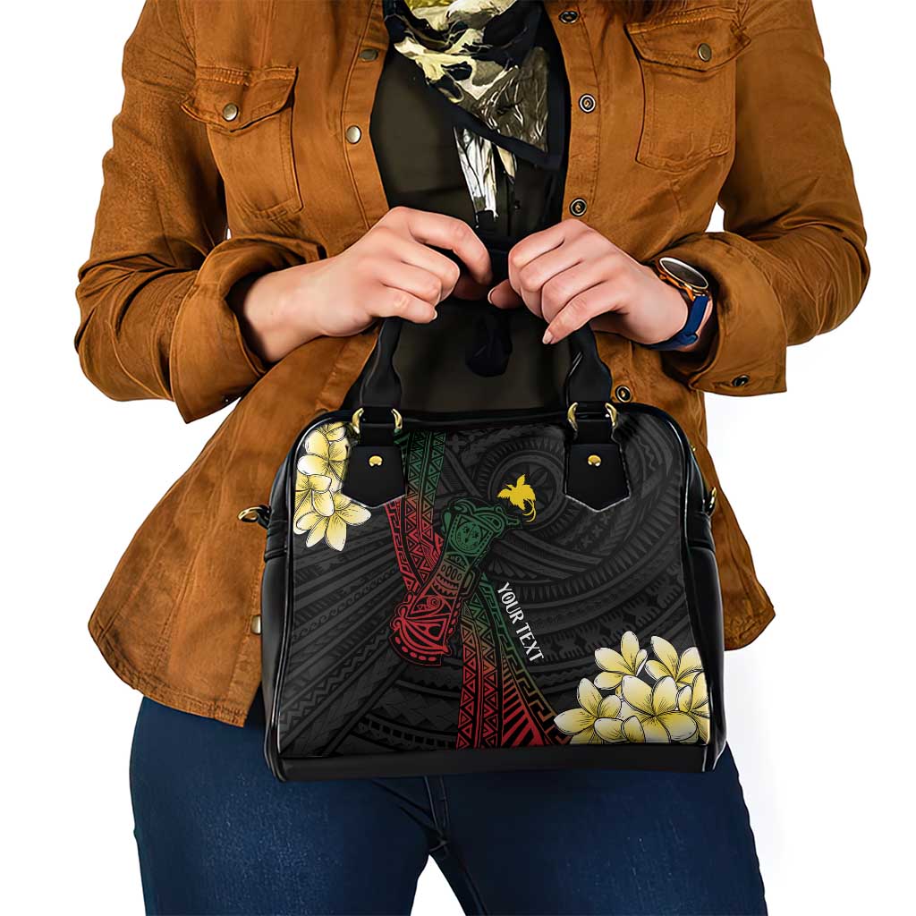 Personalized Papua New Guinea Shoulder Handbag Kundu Drum Motifs - Sepik Colors