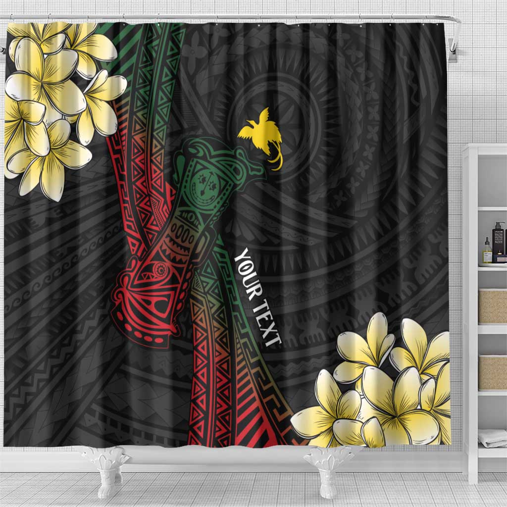 Personalized Papua New Guinea Shower Curtain Kundu Drum Motifs - Sepik Colors