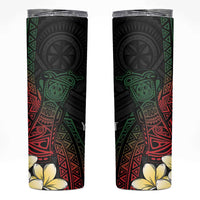Personalized Papua New Guinea Skinny Tumbler Kundu Drum Motifs - Sepik Colors