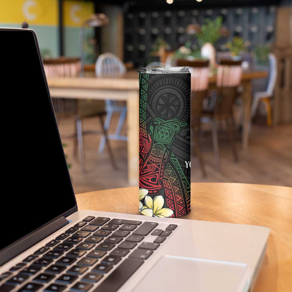 Personalized Papua New Guinea Skinny Tumbler Kundu Drum Motifs - Sepik Colors