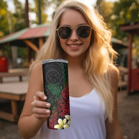 Personalized Papua New Guinea Skinny Tumbler Kundu Drum Motifs - Sepik Colors