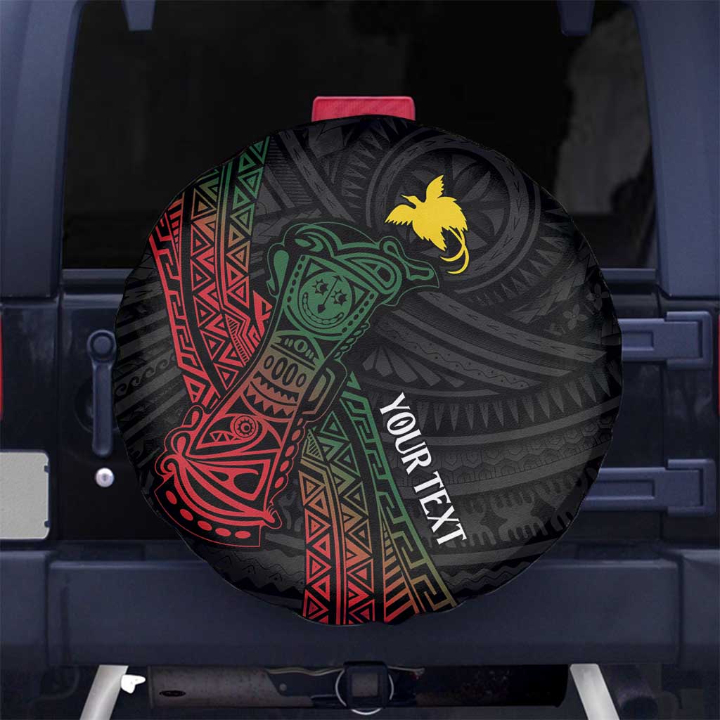 Personalized Papua New Guinea Spare Tire Cover Kundu Drum Motifs - Sepik Colors LT7 - Polynesian Pride