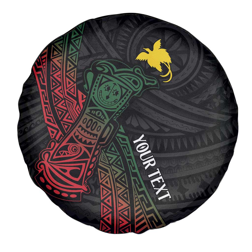 Personalized Papua New Guinea Spare Tire Cover Kundu Drum Motifs - Sepik Colors LT7 - Polynesian Pride