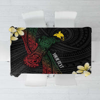 Personalized Papua New Guinea Tablecloth Kundu Drum Motifs - Sepik Colors LT7 Black - Polynesian Pride