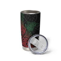 Personalized Papua New Guinea Tumbler Cup Kundu Drum Motifs - Sepik Colors LT7 - Polynesian Pride