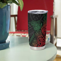 Personalized Papua New Guinea Tumbler Cup Kundu Drum Motifs - Sepik Colors LT7 - Polynesian Pride