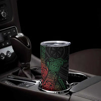 Personalized Papua New Guinea Tumbler Cup Kundu Drum Motifs - Sepik Colors LT7 - Polynesian Pride