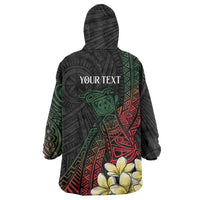 Personalized Papua New Guinea Wearable Blanket Hoodie Kundu Drum Motifs - Sepik Colors LT7 - Polynesian Pride