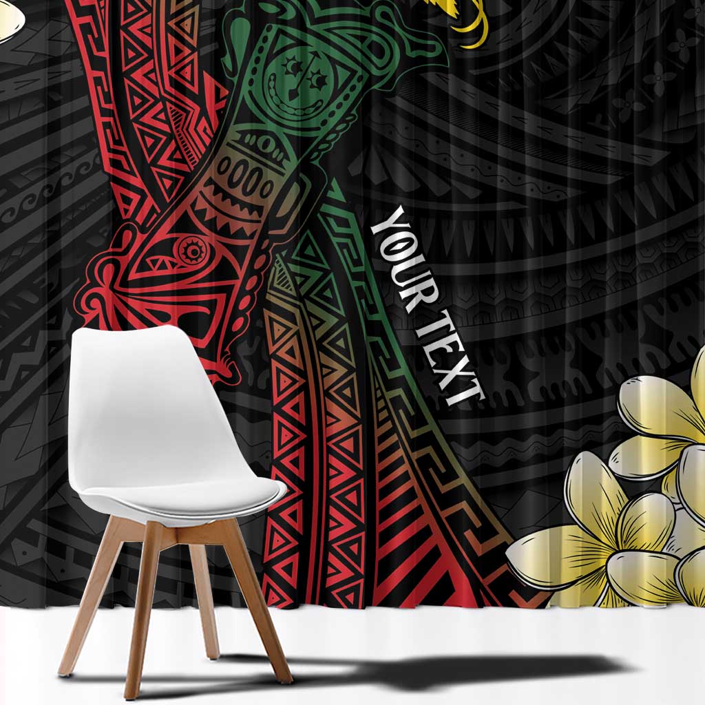 Personalized Papua New Guinea Window Curtain Kundu Drum Motifs - Sepik Colors LT7 - Polynesian Pride