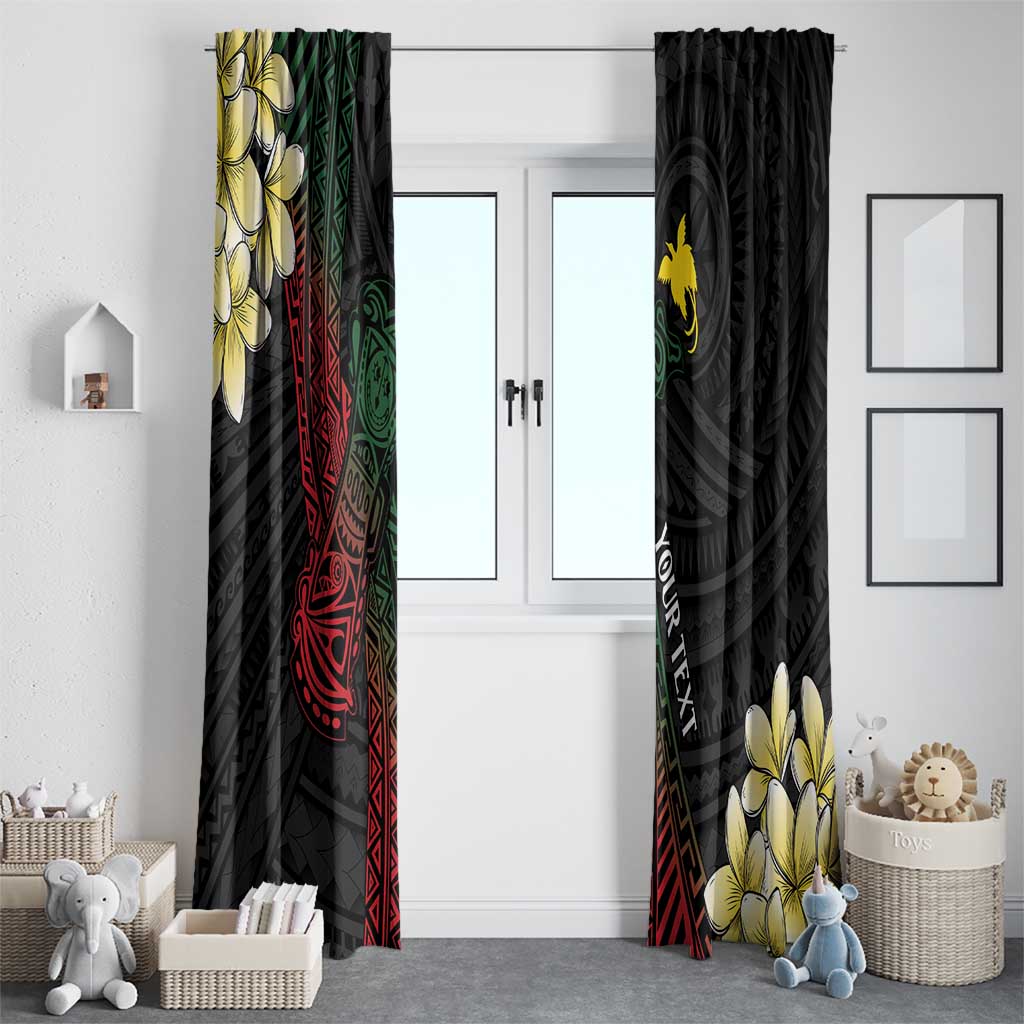 Personalized Papua New Guinea Window Curtain Kundu Drum Motifs - Sepik Colors LT7 - Polynesian Pride