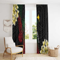 Personalized Papua New Guinea Window Curtain Kundu Drum Motifs - Sepik Colors LT7 - Polynesian Pride