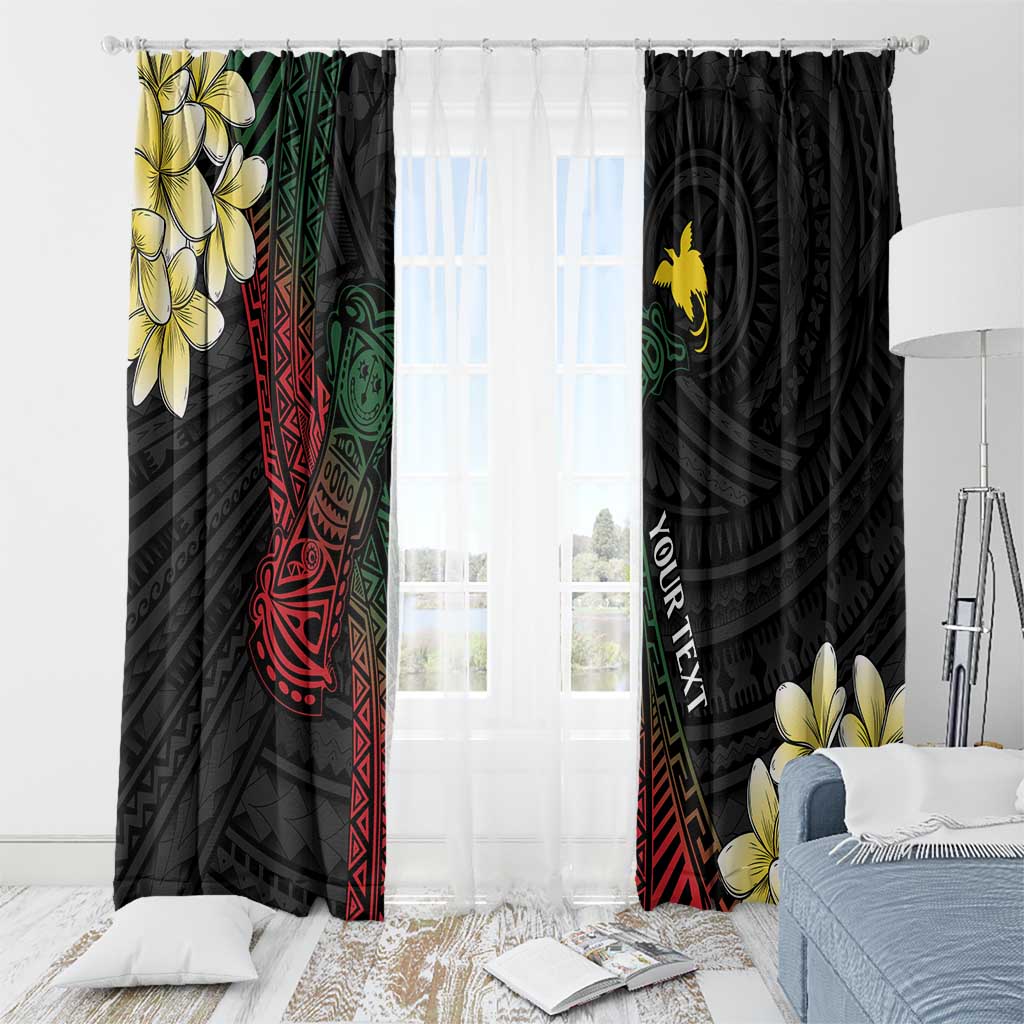 Personalized Papua New Guinea Window Curtain Kundu Drum Motifs - Sepik Colors LT7 - Polynesian Pride