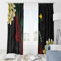 Personalized Papua New Guinea Window Curtain Kundu Drum Motifs - Sepik Colors LT7 - Polynesian Pride