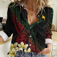 Personalized Papua New Guinea Women Casual Shirt Kundu Drum Motifs - Sepik Colors