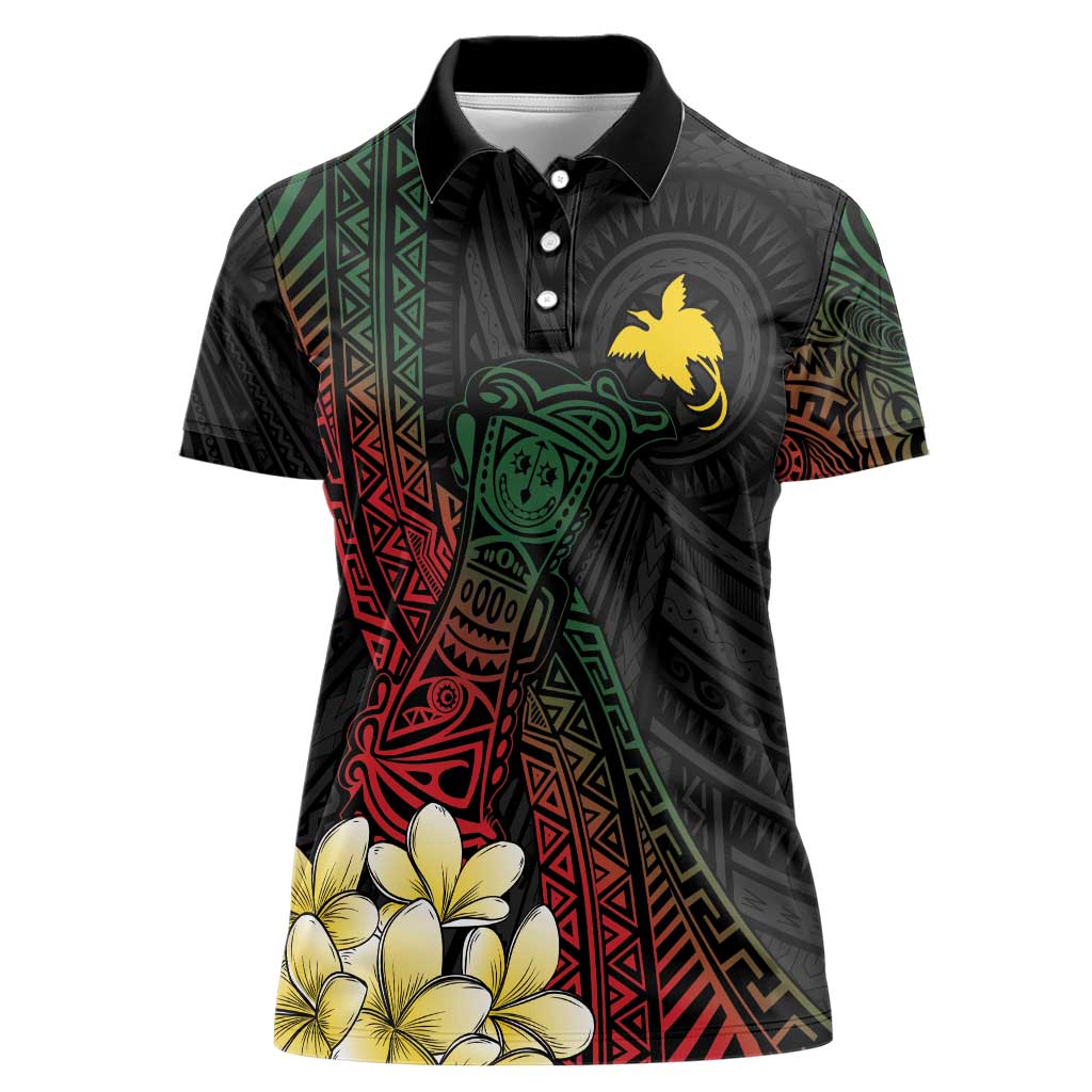 Personalized Papua New Guinea Women Polo Shirt Kundu Drum Motifs - Sepik Colors