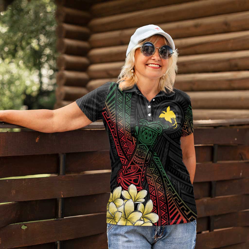 Personalized Papua New Guinea Women Polo Shirt Kundu Drum Motifs - Sepik Colors