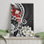 Bula Fiji Tagimaucia Mix Plumeria Masi Tapa Canvas Wall Art Black