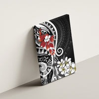 Bula Fiji Tagimaucia Mix Plumeria Masi Tapa Canvas Wall Art Black