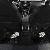 Bula Fiji Tagimaucia Mix Plumeria Masi Tapa Car Mats Black LT7 Set 2pcs - Back Black - Polynesian Pride