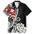 Bula Fiji Tagimaucia Mix Plumeria Masi Tapa Family Matching Off Shoulder Maxi Dress and Hawaiian Shirt Black LT7 Dad's Shirt - Short Sleeve Black - Polynesian Pride