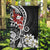 Bula Fiji Tagimaucia Mix Plumeria Masi Tapa Garden Flag Black