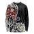 Bula Fiji Tagimaucia Mix Plumeria Masi Tapa Long Sleeve Shirt Black LT7 Unisex Black - Polynesian Pride