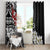 Bula Fiji Tagimaucia Mix Plumeria Masi Tapa Window Curtain Black