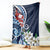 Bula Fiji Tagimaucia Mix Plumeria Masi Tapa Blanket Blue