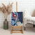 Bula Fiji Tagimaucia Mix Plumeria Masi Tapa Canvas Wall Art Blue