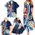 Bula Fiji Tagimaucia Mix Plumeria Masi Tapa Family Matching Summer Maxi Dress and Hawaiian Shirt Blue LT7 - Polynesian Pride