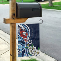 Bula Fiji Tagimaucia Mix Plumeria Masi Tapa Garden Flag Blue