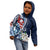 Bula Fiji Tagimaucia Mix Plumeria Masi Tapa Kid Hoodie Blue LT7 - Polynesian Pride