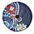 Bula Fiji Tagimaucia Mix Plumeria Masi Tapa Spare Tire Cover Blue