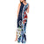 Bula Fiji Tagimaucia Mix Plumeria Masi Tapa Tank Maxi Dress Blue LT7 - Polynesian Pride