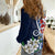 Bula Fiji Tagimaucia Mix Plumeria Masi Tapa Women Casual Shirt Blue LT7 - Polynesian Pride