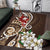 Bula Fiji Tagimaucia Mix Plumeria Masi Tapa Area Rug Brown