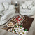 Bula Fiji Tagimaucia Mix Plumeria Masi Tapa Area Rug Brown