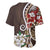 Bula Fiji Tagimaucia Mix Plumeria Masi Tapa Baseball Jersey Brown LT7 - Polynesian Pride