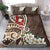 Bula Fiji Tagimaucia Mix Plumeria Masi Tapa Bedding Set Brown