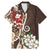 Bula Fiji Tagimaucia Mix Plumeria Masi Tapa Family Matching Mermaid Dress and Hawaiian Shirt Brown LT7 Dad's Shirt - Short Sleeve Brown - Polynesian Pride