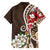 Bula Fiji Tagimaucia Mix Plumeria Masi Tapa Family Matching Puletasi and Hawaiian Shirt Brown LT7 - Polynesian Pride