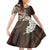 Bula Fiji Tagimaucia Mix Plumeria Masi Tapa Family Matching Short Sleeve Bodycon Dress and Hawaiian Shirt Brown LT7 Daughter's Dress Brown - Polynesian Pride