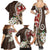 Bula Fiji Tagimaucia Mix Plumeria Masi Tapa Family Matching Summer Maxi Dress and Hawaiian Shirt Brown LT7 - Polynesian Pride