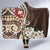 Bula Fiji Tagimaucia Mix Plumeria Masi Tapa Hooded Blanket Brown