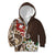 Bula Fiji Tagimaucia Mix Plumeria Masi Tapa Kid Hoodie Brown LT7 Zip Hoodie Brown - Polynesian Pride