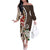 Bula Fiji Tagimaucia Mix Plumeria Masi Tapa Off The Shoulder Long Sleeve Dress Brown LT7 Women Brown - Polynesian Pride