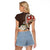 Bula Fiji Tagimaucia Mix Plumeria Masi Tapa Raglan Cropped T Shirt Brown LT7 - Polynesian Pride