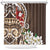 Bula Fiji Tagimaucia Mix Plumeria Masi Tapa Shower Curtain Brown